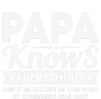 Papa Knows Everything Funny FathersDay Birthday For Dad Papa Tall Long Sleeve T-Shirt