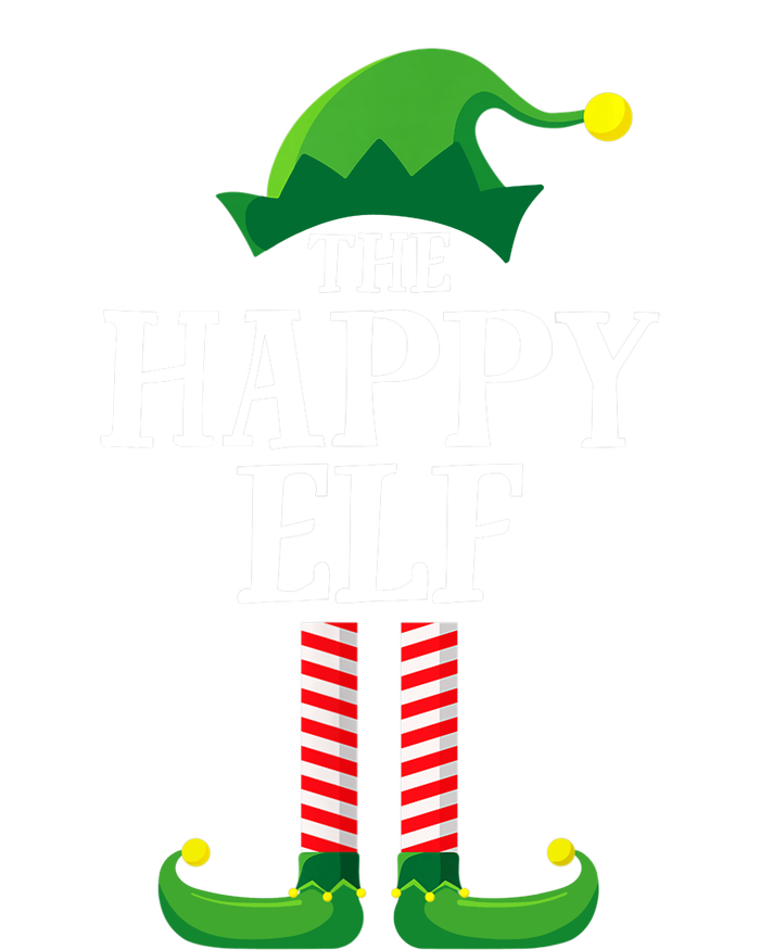 Happy Elf Matching Family Group Christmas Party Women's Tri-Blend 3/4-Sleeve Raglan Shirt