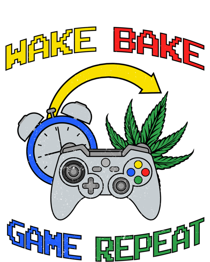 Wake Bake Game Repeat Weed Cannabis Smoker Gamer Gaming Gift Kids Hoodie