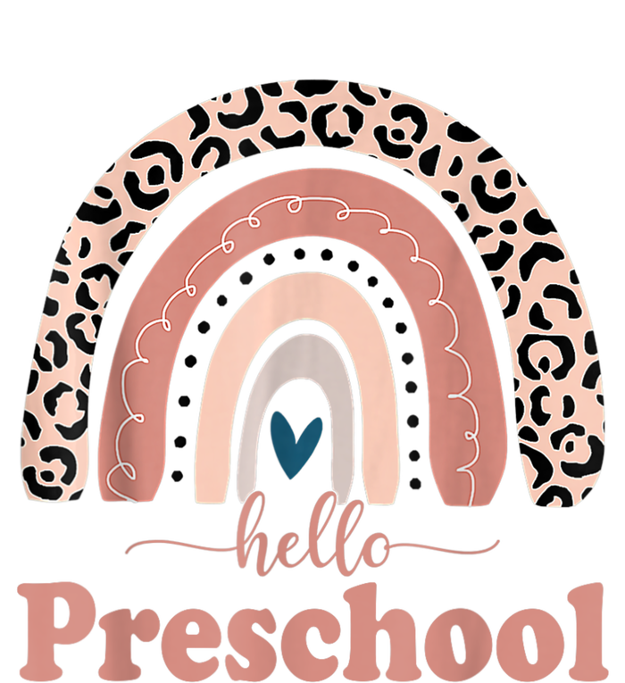 Hello Preschool Rainbow Teachers Kids Back To School Womens Funnel Neck Pullover Hood