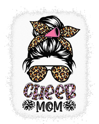 Cheer Mom Leopard Messy Bun Cheerleader Bleached Mothers Day T-Shirt