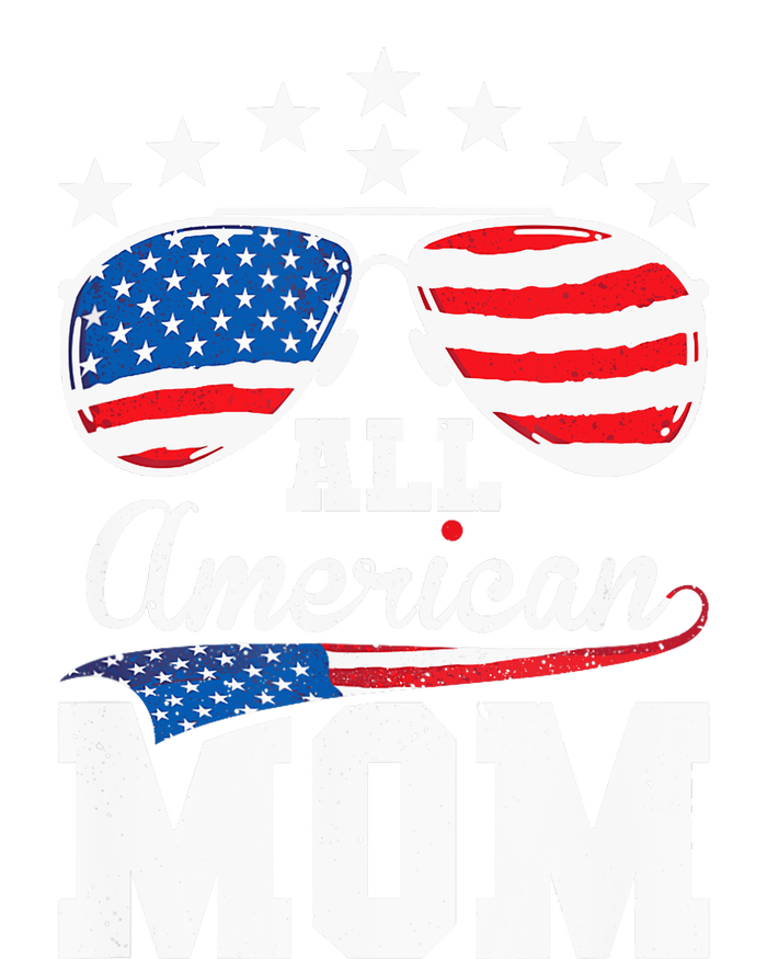 All American Mom 4th of July Matching Family Women's Tri-Blend 3/4-Sleeve Raglan Shirt