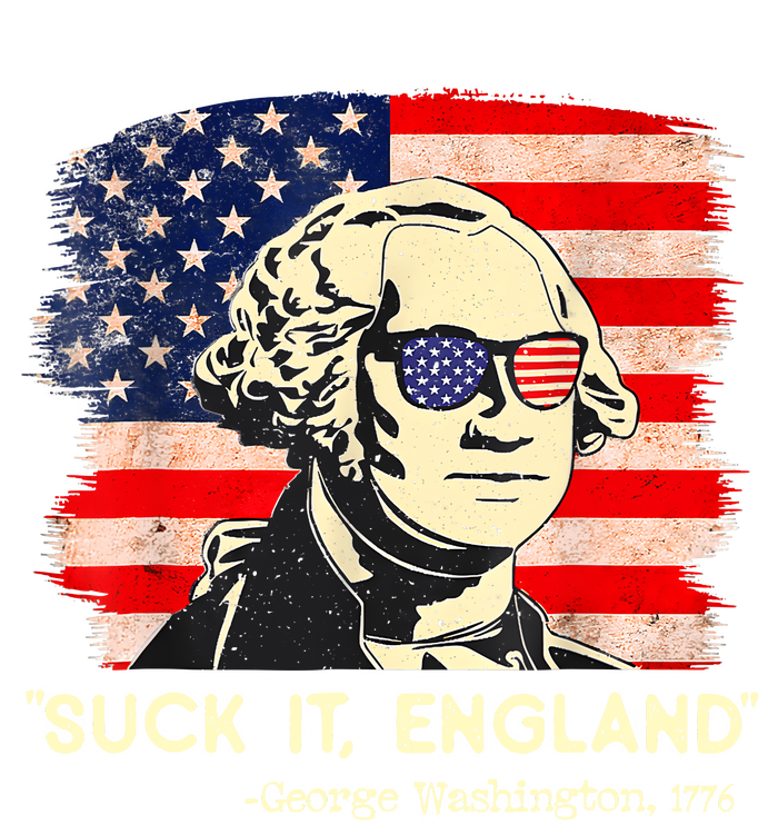 Suck It England Funny 4th Of July George Washington 1776 Flat Bill Trucker Hat