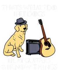 That What I Do I Pet Dogs I Play Guitars & I Know Things Dog Pom Pom 12in Knit Beanie