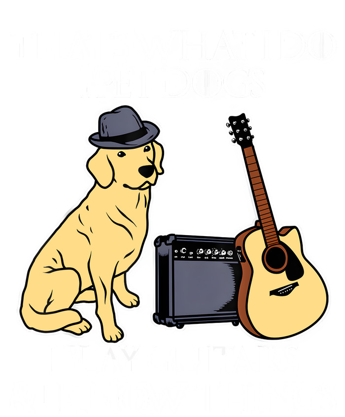 That What I Do I Pet Dogs I Play Guitars & I Know Things Dog Pom Pom 12in Knit Beanie