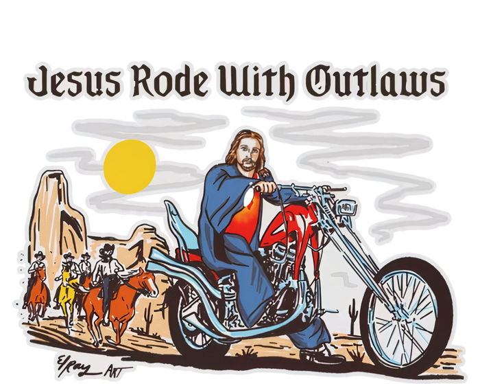 Jesus Rode With Outlaws Cowgirl Cowboy Jesus Christian Jesus Rode T-Shirt