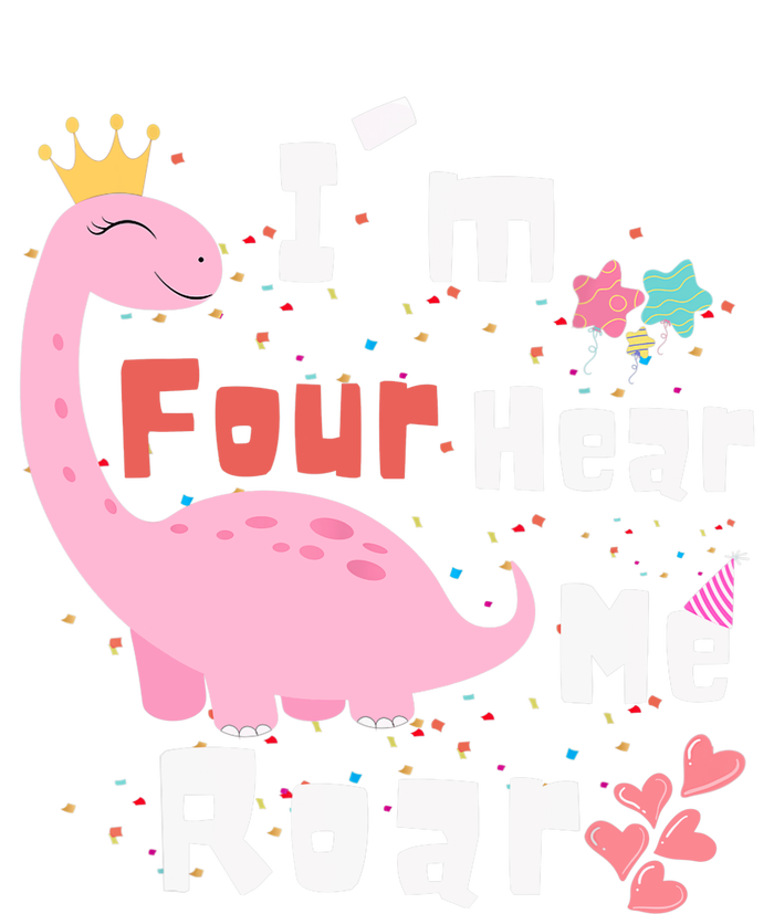 I'm Four Hear Me Roar Dinosaur 4th Birthday Party Baby Bodysuit