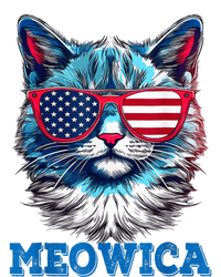 Patriotic Cat Sunglasses American Flag 4th of July Meowica Dry Zone Grid Polo