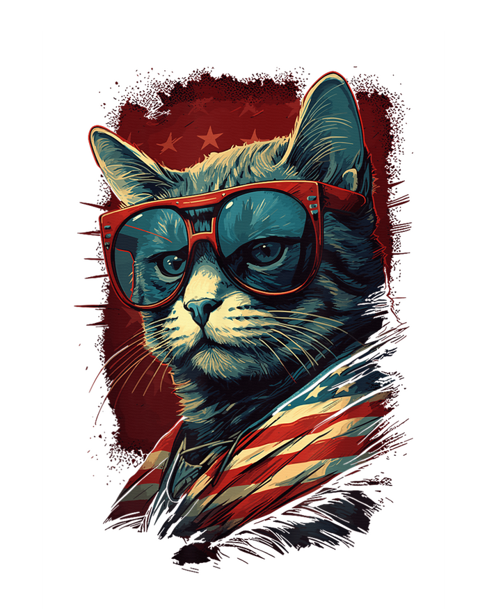 Cat 4th of July Meowica Patriotic T-Shirt