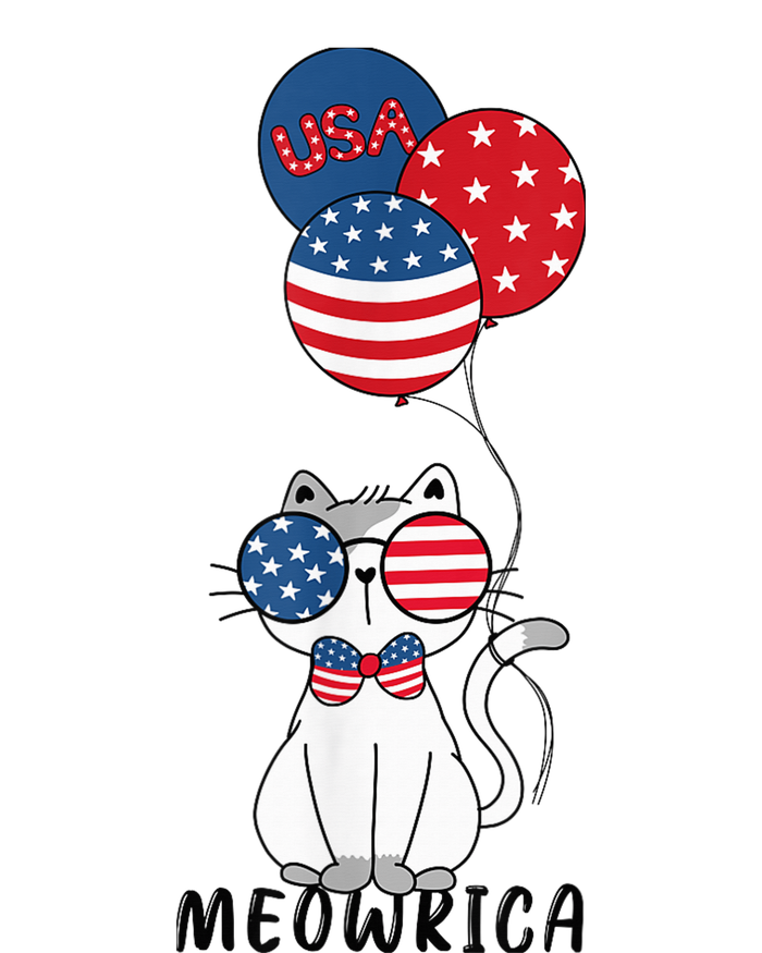 Patriotic Cat Meowica 4th of July Funny Kitten Lover T-Shirt