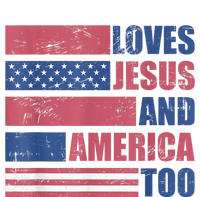 Retro Loves Jesus and America Too God Christian 4th of July T-Shirt