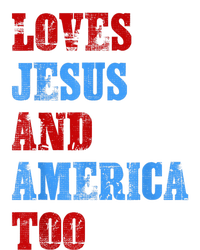 Retro Loves Jesus and America Too God Christian 4th of July Premium T-Shirt