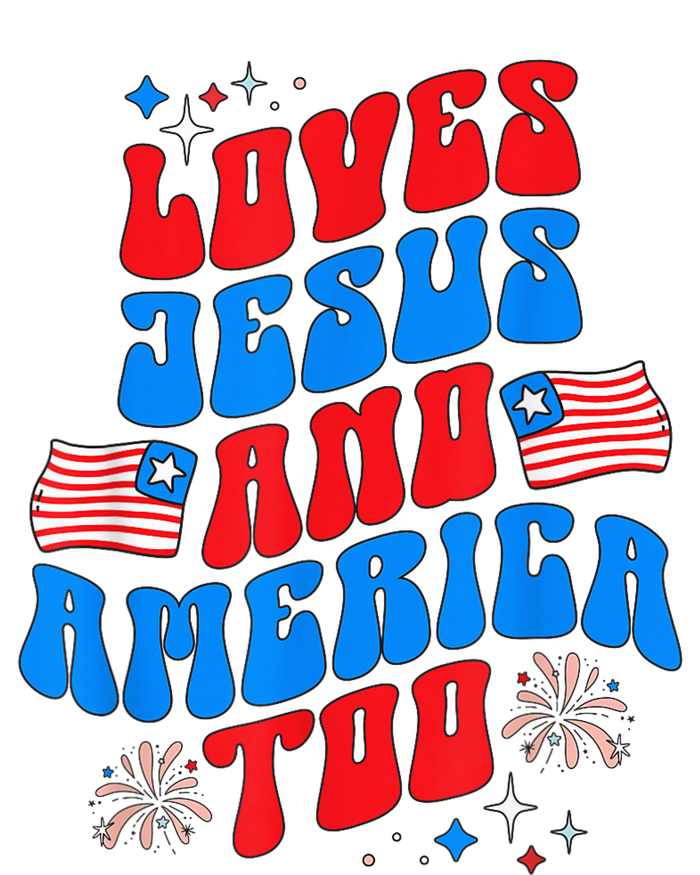 Vintage 70s Retro Loves Jesus and America Too T-Shirt