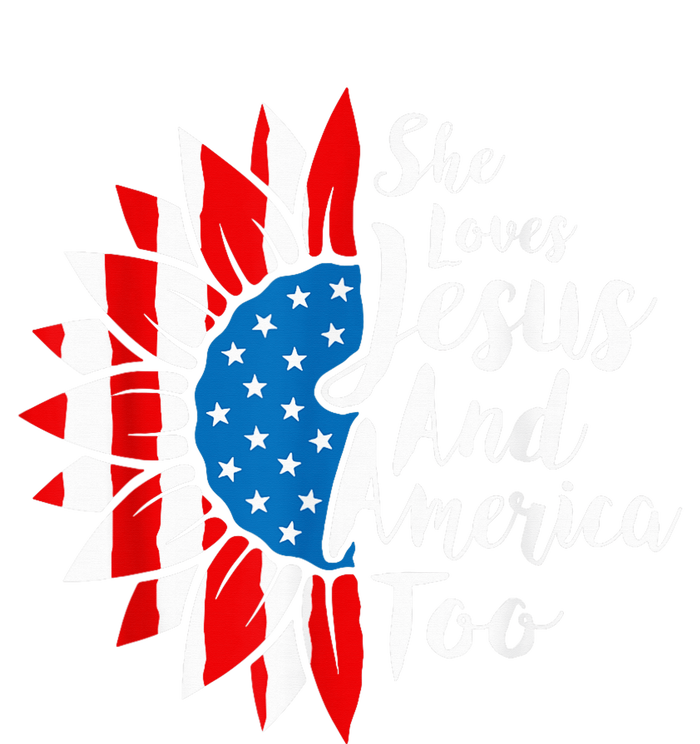 She Loves Jesus And America Too 4th Of July Sunflower Women's Pullover Hoodie