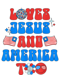 Groovy 70s Retro Loves Jesus and America Too Baby Bodysuit