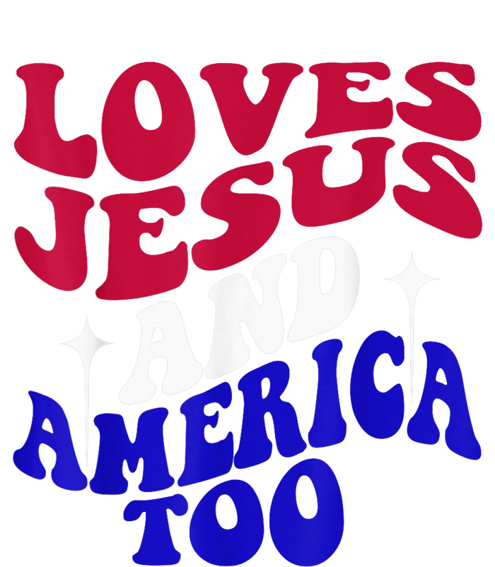 Loves Jesus And America Too Funny 4th Of July Groovy & Wavy City Backpack