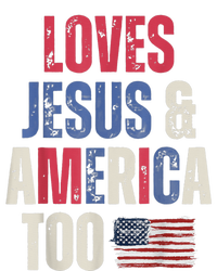 Vintage Loves Jesus And America Too Patriotic Proud USA Flag T-Shirt