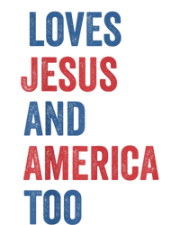 Retro Loves Jesus and America Too God Christian 4th of July T-Shirt