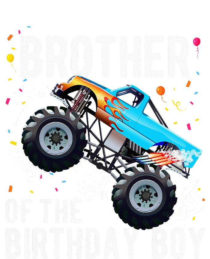 Brother Of The Birthday Boy Monster Truck Family Matching Cropped Pullover Crew