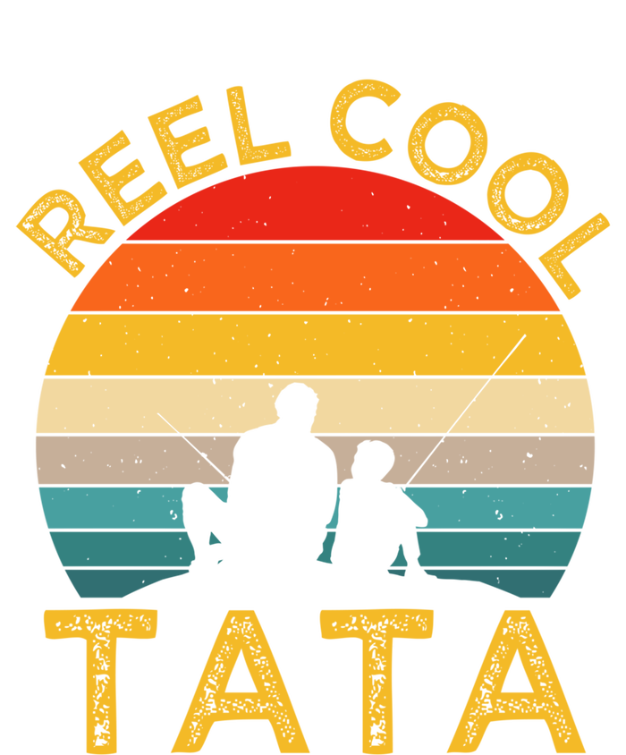 Reel Cool Tata Fishing Daddy Vintage Grandpa Fathers Day Gift Striped Beanie with Solid Band