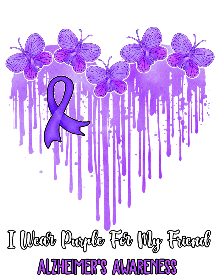 Heart I Wear Purple For My Friend Alzheimers Awareness Month Women's Racerback Tank