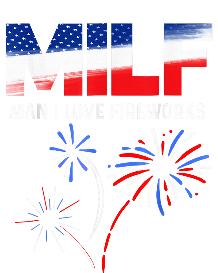 Funny 4th of July shirt MILF Man I Love Fireworks USA Flag Pom Pom 12in Knit Beanie