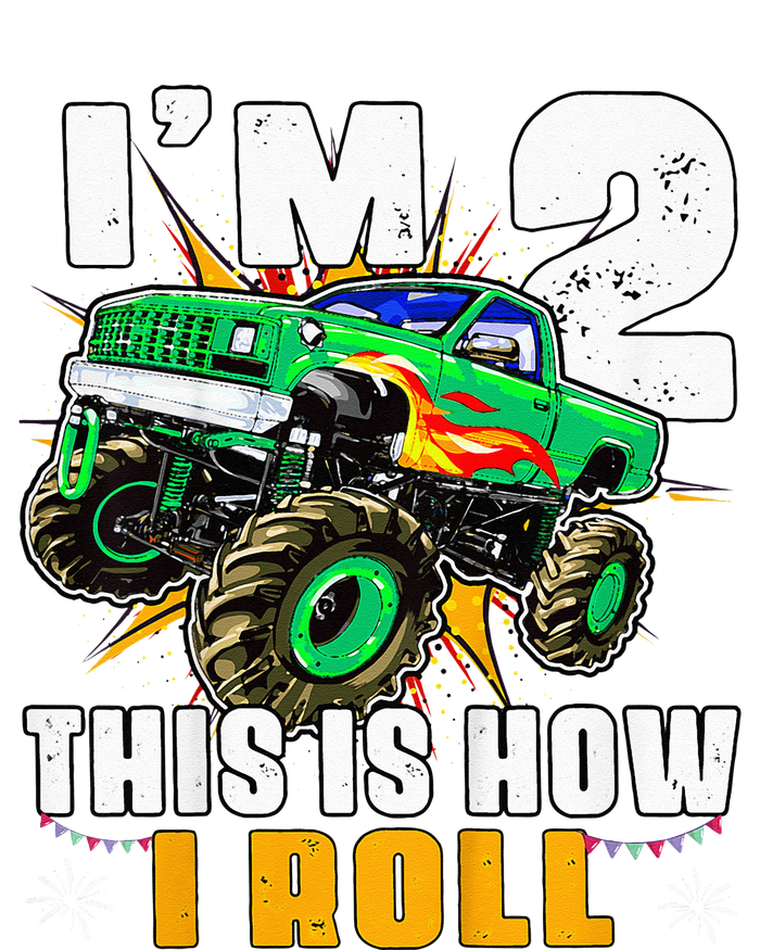 Kids Im 2 This Is How I Roll Monster Truck 2nd Birthday T-Shirt