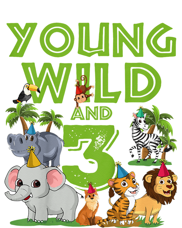 Kids I´m Wild And Three 3 Birthday 3 Year Old Birthday T-Shirt