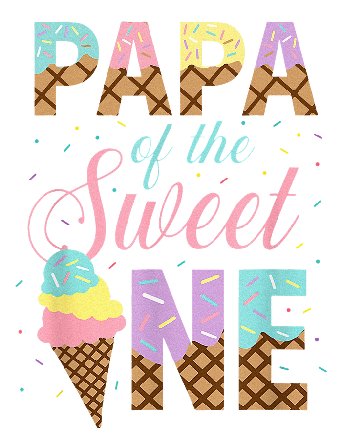 Papa Of The Sweet One Ice Cream 1st First Birthday Family Women's Racerback Cropped Tank