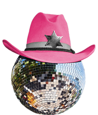 Disco Ball Wearing Pink Cowboy Hat Club Retro T-Shirt