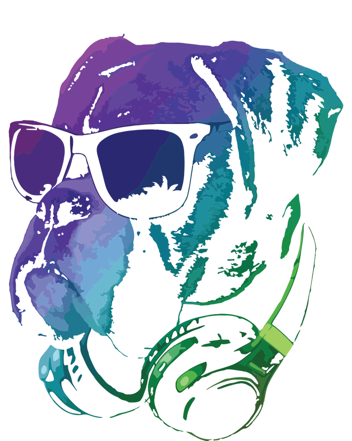 Boxer Dog With Sunglasses And Headphones T-Shirt