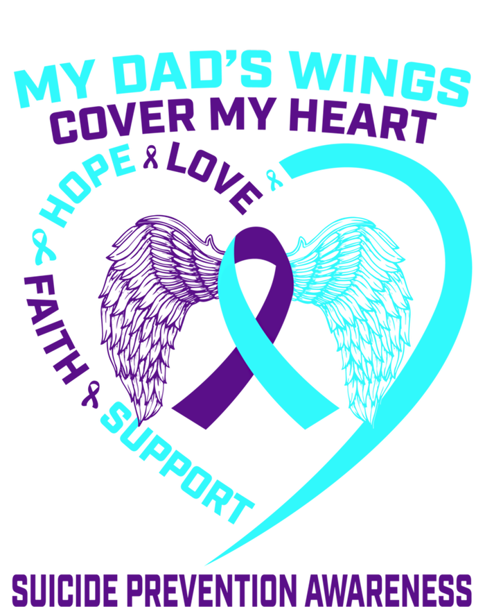 Teal Purple Suicide Prevention Awareness Dad Father Wings Gift Kids Long Sleeve Shirt