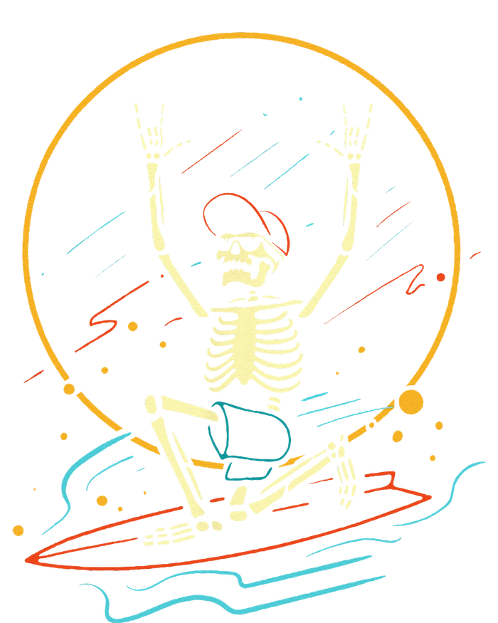 Halloween Funny Skeleton Surfing Rad Surfer T-Shirt