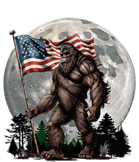 Bigfoot Sasquatch American Flag Full Moon Patriotic Flexfit Unipanel Trucker Cap