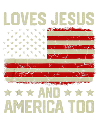 Loves Jesus And America Too 4th Of July Proud American Flag PosiCharge Competitor Tank