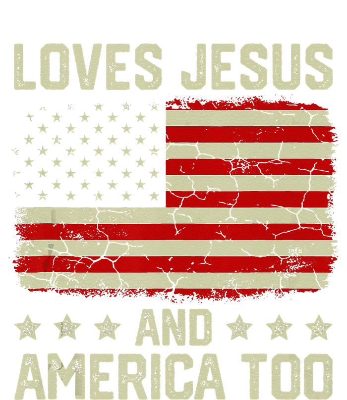 Loves Jesus And America Too 4th Of July Proud American Flag PosiCharge Competitor Tank