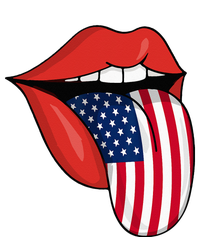 Tongue Lips Patriotic American Flag 4th Of July Softstyle Adult Sport Polo