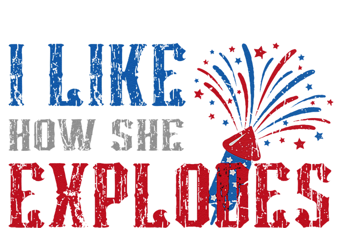 4th Of July I Like How She Explodes USA Flag Firework Premium T-Shirt