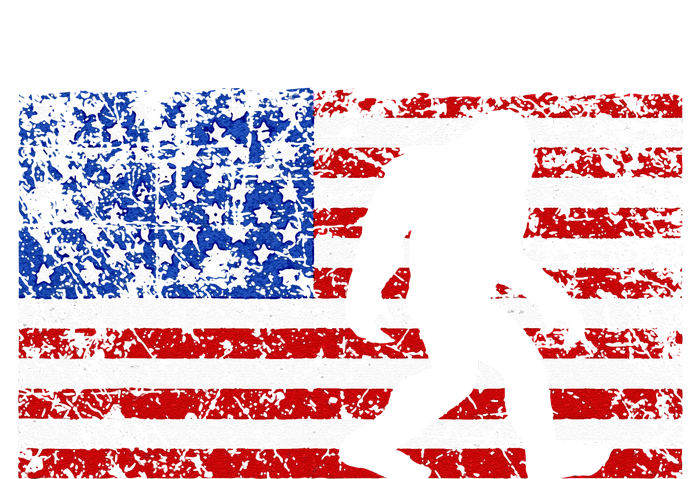 American USA Flag Bigfoot Sasquatch Patriotic 4th of July T-Shirt