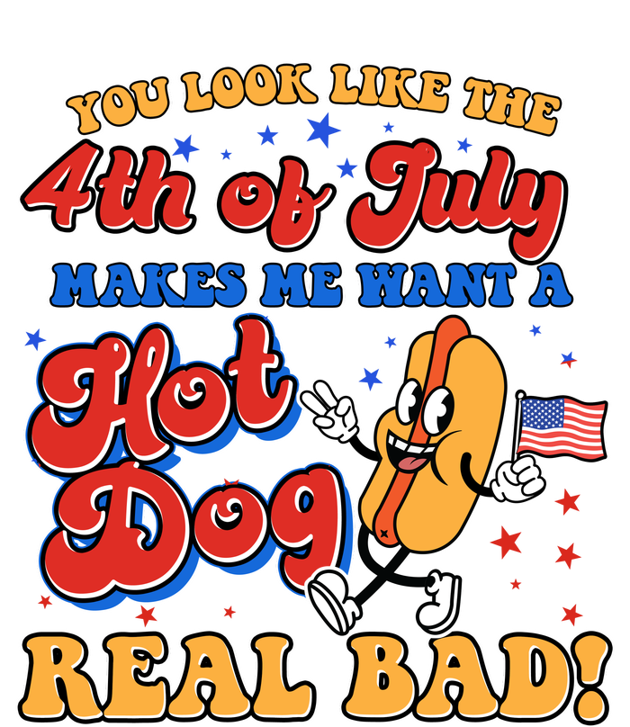 Retro You Look Like The 4th Of July Makes Me Want A Hot Dog Real Bad Softstyle Adult Sport Polo