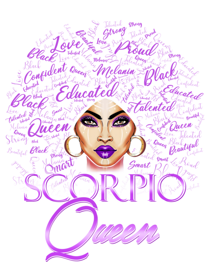 Scorpio Purple Afro Queen Black Zodiac Birthday Gift Sustainable Knit Beanie