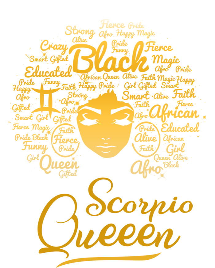 Scorpio Queen Black Queen Birthday Funny Gift Zodiac Gift T-Shirt