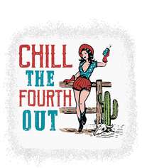 Chill The Fourth Out Retro Western Cowgirl Happy 4th Of July Women's Racerback Cropped Tank