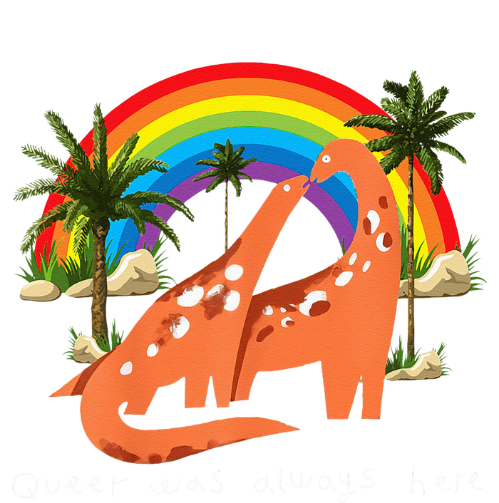 Queer Was Always Here Cute LGBT Gay Dinosaurs T-Shirt