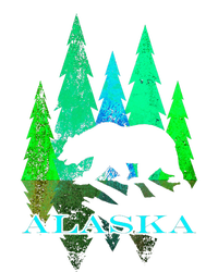 Alaska Alaskan Northern Light Trees With Bear Short Acrylic Beanie