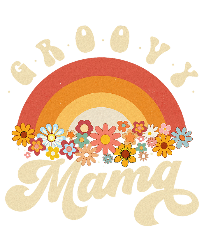 Groovy Mama Retro Rainbow Colorful Flowers Design Mom Tie-Dye Long Sleeve Shirt