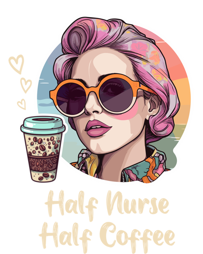 Half Nurse Half Coffee Addict Funny Vintage Pop Art Cute Gift Insulated Varsity Jacket