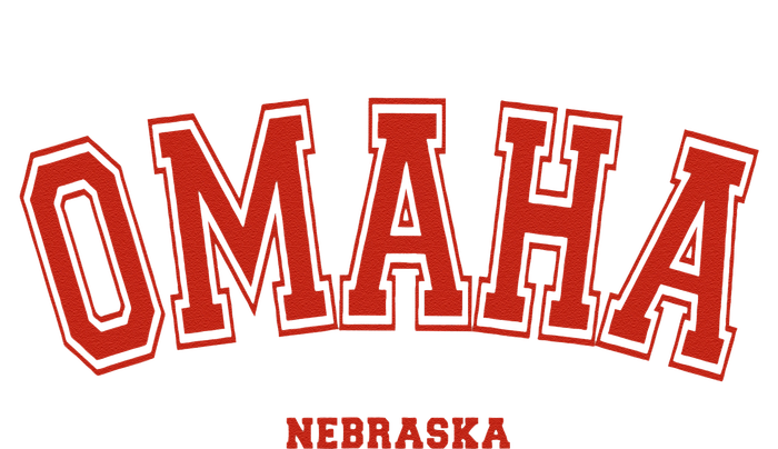 Omaha Nebraska NE Red Letter Graphic On Omaha Long Sleeve Shirt