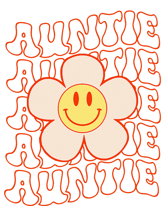 Retro Happy Face Aunt Auntie Groovy Daisy Flower Smile Face Sweatshirt