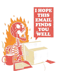 I Hope This Email Finds You Well Funny Skeleton Striped Beanie with Solid Band